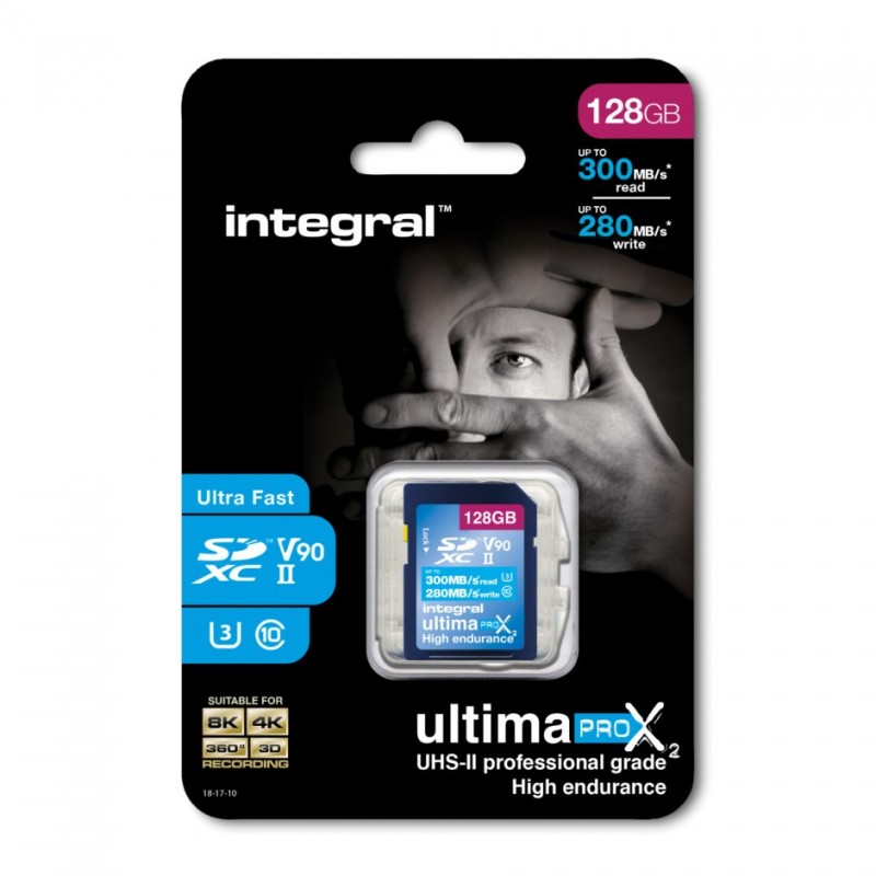 Integral UltimaPro X2 128GB SDXC UHS-II U3 V90 - 300-280 MB s 128 Go