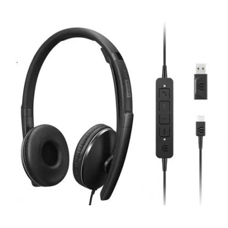 Lenovo 4XD1M39029 écouteur casque Avec fil Arceau USB Type-C Noir