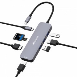 Verbatim CMH-08 USB Type-C 5000 Mbit s Argent