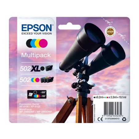 Epson 502 XL Cartouche de toner 4 pièce(s) Compatible Noir, Cyan, Magenta, Jaune