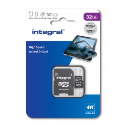 Integral INMSDH32G-100V30 32GB MICRO SD CARD MICROSDHC UHS-1 U3 CL10 V30 A1 UP TO 100MBS READ 30MBS WRITE 32 Go MicroSD UHS-I