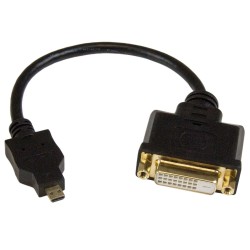 StarTech.com Adaptateur vidéo Micro HDMI vers DVI-D de 20 cm - Convertisseur Micro HDMI vers DVI - M F - Noir