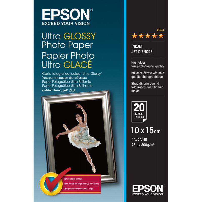 Epson Ultra Glossy Photo Paper - 10x15cm - 20 Feuilles