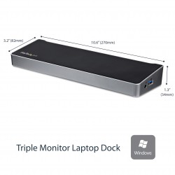 StarTech.com Station d'Accueil USB 3.0 à 3 Écrans avec 2x 4K DisplayPort et HDMI - Hub USB-A à 5 Ports (1x Fast-Charge), Audio