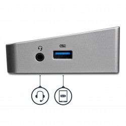 StarTech.com Station d'Accueil USB 3.0 à 3 Écrans avec 2x 4K DisplayPort et HDMI - Hub USB-A à 5 Ports (1x Fast-Charge), Audio