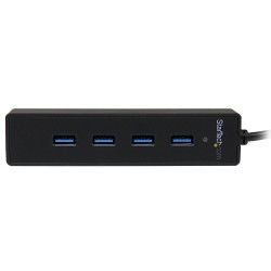 StarTech.com Hub USB 3.0 portable à 4 ports avec câble intégré - 5Gbps - Noir