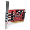 StarTech.com Carte contrôleur PCI à 4 ports USB 3.0 (5Gbps) SuperSpeed - Adaptateur PCI avec alimentation SATA   SP4