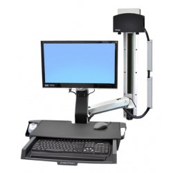 Ergotron StyleView Sit-Stand Combo System with Worksurface 61 cm (24") Aluminium Mur