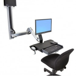 Ergotron StyleView Sit-Stand Combo System with Worksurface 61 cm (24") Aluminium Mur