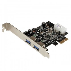 StarTech.com Carte Contrôleur PCI Express vers 2 Ports USB 3.0 avec UASP - Alimentation LP4