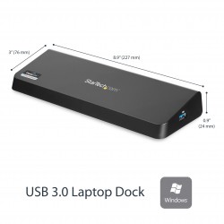 StarTech.com Station d'Accueil USB 3.0 Double Écran avec HDMI et DisplayPort 4K - USB 3.0 vers 4x USB-A, Ethernet, HDMI et DP -