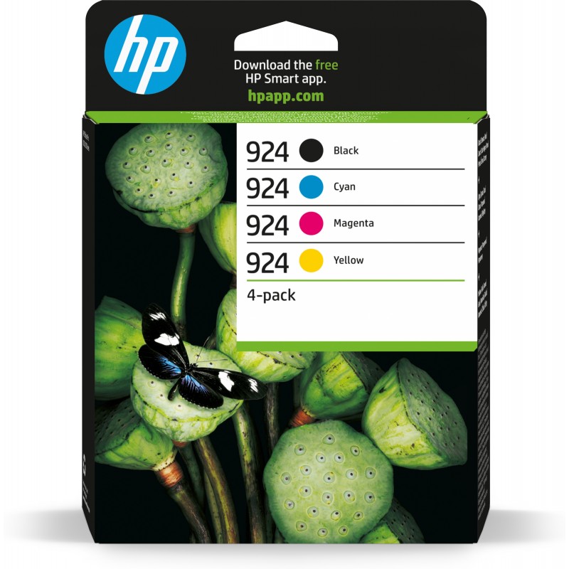 HP 924 Pack de 4 Cartouches d’encre authentiques CMJN