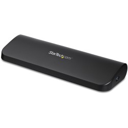 StarTech.com Station d'Accueil pour Ordinateur Portable USB 3.0 à Double Écran avec HDMI DVI VGA, Hub USB-A 3x, GbE, Audio,