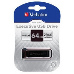 Verbatim Executive USB Drive 64GB lecteur USB flash 64 Go USB Type-A 2.0 Noir, Argent