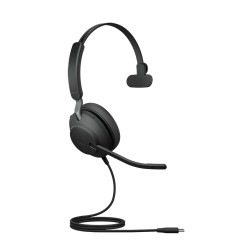 Jabra Evolve2 40, UC Mono Casque Avec fil Arceau Bureau Centre d'appels USB Type-C Noir