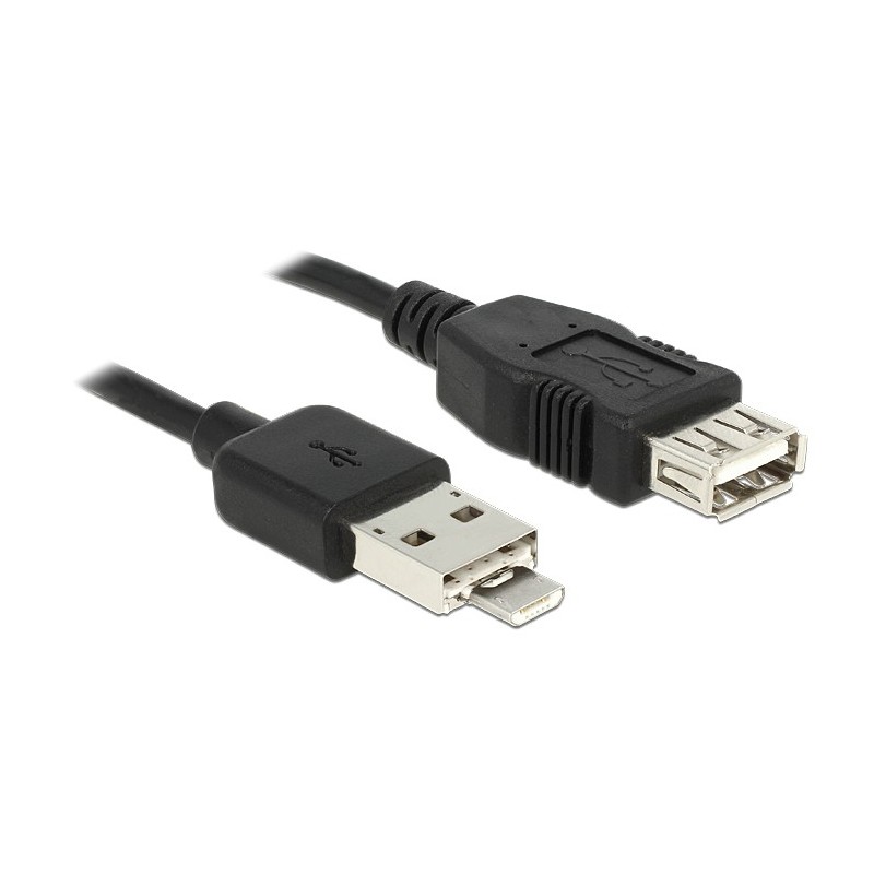 DeLOCK 83609 câble USB 0,2 m USB 2.0 USB A USB A Micro-USB B Noir