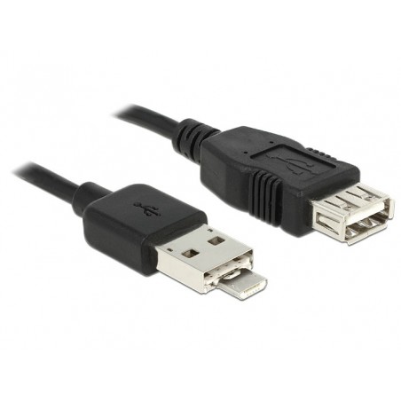 DeLOCK 83609 câble USB 0,2 m USB 2.0 USB A USB A Micro-USB B Noir