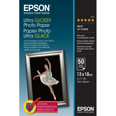 Epson Ultra Glossy Photo Paper - 13x18cm - 50 Feuilles