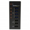 StarTech.com Hub USB 3.0 (5Gbps) Alimenté de 4 ports avec Station de Recharge de 3 ports USB (2 x 1A, 1 x 2A) - Fixation Murale