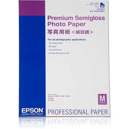 Epson Pap Photo Premium Semi-Glacé 251g 25f. A2 (0,420x0,594m)