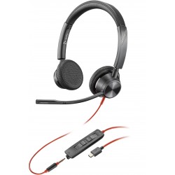 POLY Micro-casque Blackwire 3325 stéréo USB-C + connexion 3,5 mm + adaptateur USB-C A