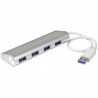 StarTech.com Hub USB à 4 Ports avec Ethernet, USB-A, Gigabit Ethernet GbE, USB 5Gbps, Design Robuste, Alimentation par Bus, Hub