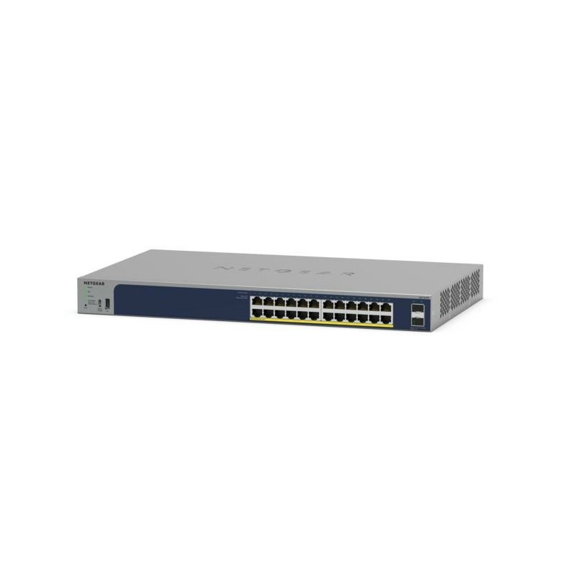 NETGEAR GS724TPv3 Géré L2 Gigabit Ethernet (10 100 1000) Connexion Ethernet, supportant l'alimentation via ce port (PoE) Gris