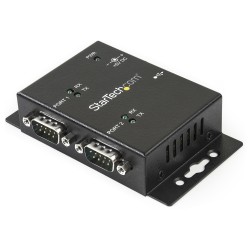 StarTech.com Hub adaptateur industriel USB vers série 2 ports à fixation murale avec clips de rail DIN