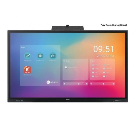 Sharp PN-LC752 Écran plat de signalisation numérique 190,5 cm (75") LCD Wifi 450 cd m² 4K Ultra HD Noir Écran tactile Intégré