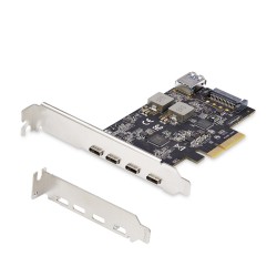 StarTech.com Carte PCIe USB à 5 Ports, USB 3.2 10Gbps, Carte PCI Express avec 4x USB-C et 1x USB-A interne, Carte Contrôleur