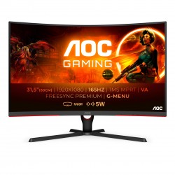 AOC C32G3AE BK écran plat de PC 80 cm (31.5") 1920 x 1080 pixels Full HD LED Noir, Rouge