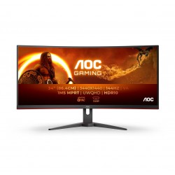 AOC G2 CU34G2XE BK LED display 86,4 cm (34") 3440 x 1440 pixels Wide Quad HD LCD Noir, Rouge