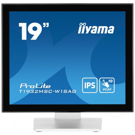 iiyama ProLite T1932MSC-W1SAG écran plat de PC 48,3 cm (19") 1280 x 1024 pixels Full HD LED Écran tactile Dessus de table Blanc