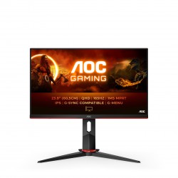 AOC G2 Q24G2A BK LED display 60,5 cm (23.8") 2560 x 1440 pixels Quad HD LCD Noir, Rouge