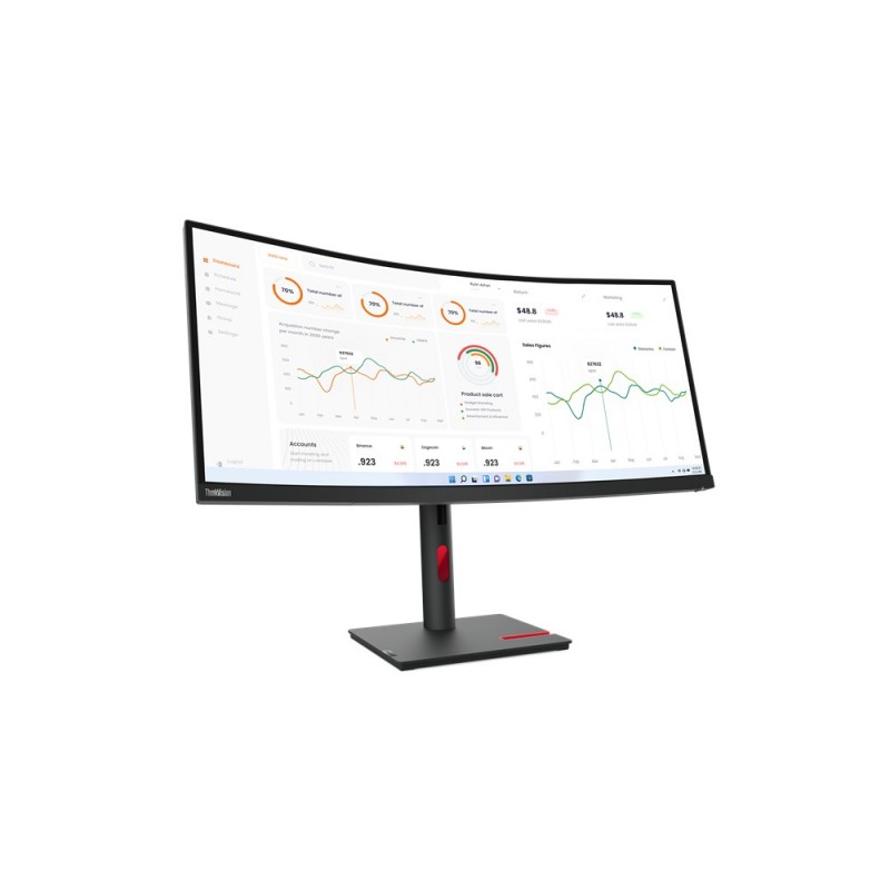 Lenovo ThinkVision T34w-30 LED display 86,4 cm (34") 3440 x 1440 pixels Wide Quad HD Noir