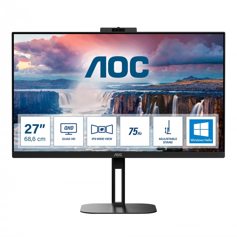 AOC V5 Q27V5CW BK écran plat de PC 68,6 cm (27") 2560 x 1440 pixels Quad HD LED Noir