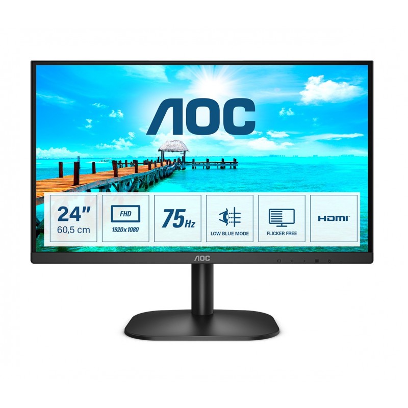 AOC B2 24B2XHM2 écran plat de PC 60,5 cm (23.8") 1920 x 1080 pixels Full HD LCD Noir