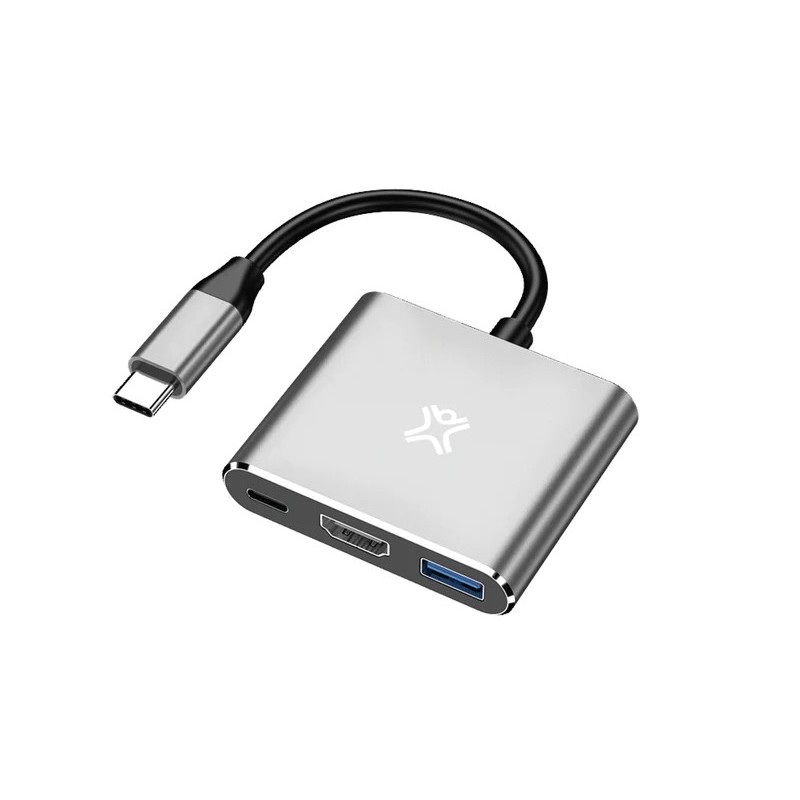 XtremeMac XWH-HUB3-13 station d'accueil USB Type-C Argent