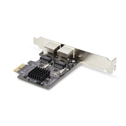 StarTech.com Carte Réseau PCIe Gigabit à 2 Ports, Carte NIC PCI Express 10 100 1000Mbps, Double Realtek RTL8111H, Fonctionne