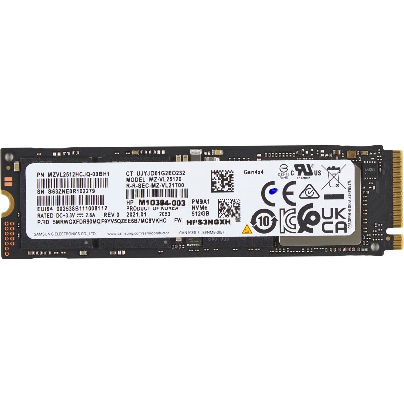 HP 512GB PCIe-4x4 NVMe Solid State Drive