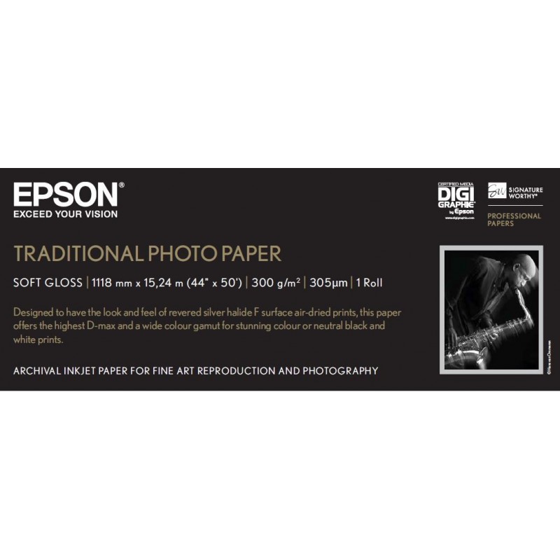 Epson Pap Photo Traditionnel 300g 44" x 15m