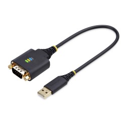 StarTech.com Câble USB vers Série de 30cm, Rétention COM, FTDI, Câble Adaptateur USB-A vers DB9 RS232, Vis Écrous DB9