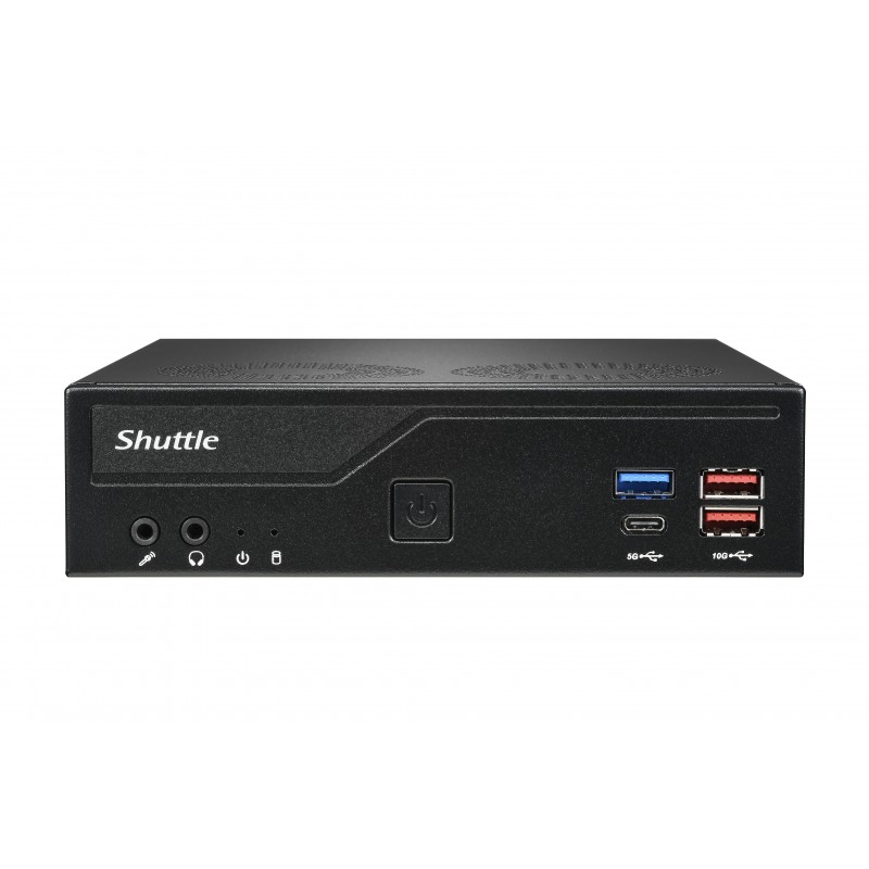 Shuttle Slim PC DH770 , S1700, 2x HDMI, 2x DP , 2x 2.5G LAN, 2x COM, 8x USB, 1x 2.5", 2x M.2, fonctionnement permanent 24 7,