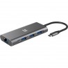 XtremeMac XWH-HUB8-13 hub & concentrateur USB Type-C 40000 Mbit s Gris